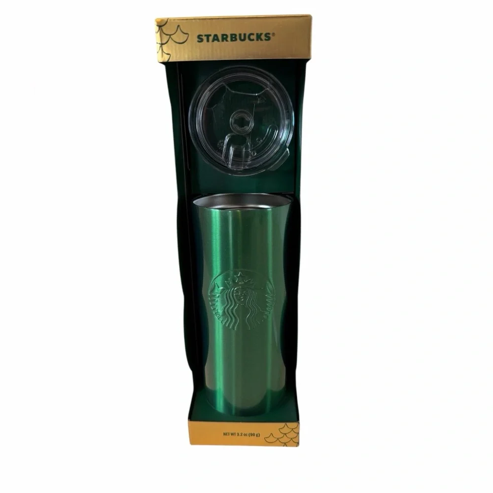 Starbucks Metallic Green‎ Tumbler with Clear Lid